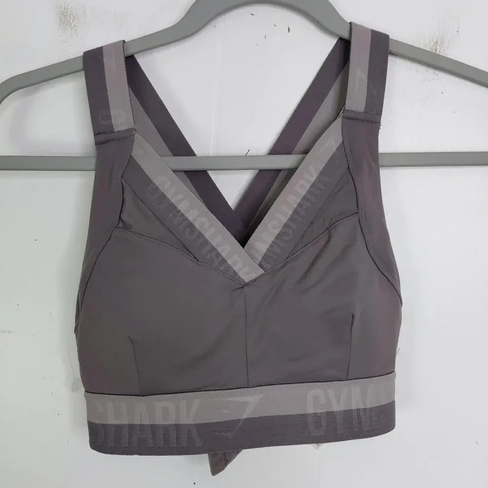 Gym Shark Bra Womens XS Empower Sports Criss Cross Straps Padded Dry Workout